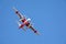 Winchester, CA USA - June 14, 2020: Cal Fire aircraft preparing to drop fire retardant on a wildfire from the sky near Winchester,