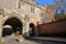 WINCHESTER, UK: Entrance gate to the old city with the Church of St Swithun upon Kingsgate