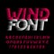 Wind alphabet font. Fast speed effect type letters and numbers on black background.