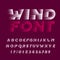 Wind alphabet font. Speed effect bold type letters and numbers.