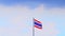 The wind blew the Thai flag.