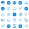 Wind or Breeze vector blue modern concept icons set