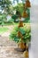 Wind chimes outside a cottage hanging on the porch