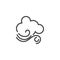 Wind cloud line icon