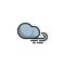 Wind clouds filled outline icon