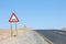 Wind desert storm warning sign Luderitz, Namibia