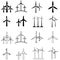 Wind energy icon vector set. Windmill illustration sign collection. Wind power plant symbol. Alternative energy logo.