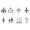 Wind energy icon vector set. Windmill illustration sign collection. Wind power plant symbol. Alternative energy logo.