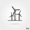 Wind energy power plant vector icon