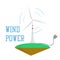 Wind energy power. Turbine electricity flat design