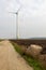 Wind farm in Central Europe. Large windmills generating electricity