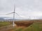 Wind farm energy eco friendly in mountains. Renewable clean energy production