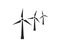 Wind farm icon. wind turbines. eco friendly, renewable and alternative energy symbol. isolated vector image