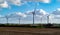 Wind farm park near Yelvertoft on bright cloudy day