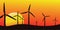 Wind farm silhouette
