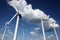 Wind farm with sky and clouds