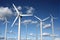 Wind farm with sky and clouds