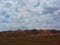 Wind farm, view of hundreds of wind trubines in mountainous fields in California.