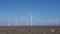 Wind farm with wind turbines on the west coast of South Africa, close to Lutzville