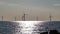 Wind farms run at sea