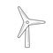 Wind generator vector line icon.