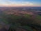 Wind generators, windmills. View from above. Sunset. Landscape. n