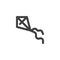 Wind kite line icon