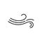 Wind line icon breeze air logo. Wind fart blow vector icon symbol motion design