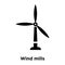 Wind mills icon vector isolated on white background, logo concept of Wind mills sign on transparent background, black filled