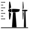 Wind power plant black pictograms