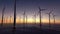 Wind power plant towers generating alternative energy in sea