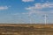 Wind power plants in the Gobi desert, Gansu province, Chi