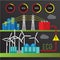 Wind power station. Trendy infographics set. All types of power plants.