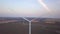 Wind power technology - Aerial drone Birds eye view on Wind Power also know as wind turbine, Windmill, Energy Production