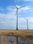 Wind power turbines and cloudy sky, Lithuania