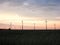 Wind power turbines in morning , Lithuania
