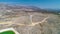 Wind power turbines under Velebit mountain view