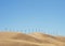 Wind powered turbines in the desert