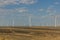 Wind powerplants in the Gobi desert, Gansu province, Chi