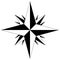 Wind rose or Compass rose vector with sixteen directions.