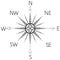 Wind rose compass silhouette