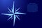 Wind rose with intermediate points compass star navigation blue color and glowing stars. Vector illustration