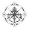 Wind Rose and Ship Anchor Emblem Tattoo