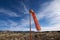 Wind sock at remote airfield