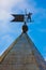 The wind spinner on the top of tower of Pskov Kremlin