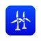 Wind station icon blue vector