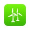 Wind station icon green vector