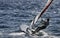 Wind surfer heading open sea