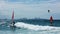 Wind Surfers in Goldcoast Ocean in Australia, Queensland Wellington Point