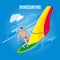 Wind Surfing Isometric Background